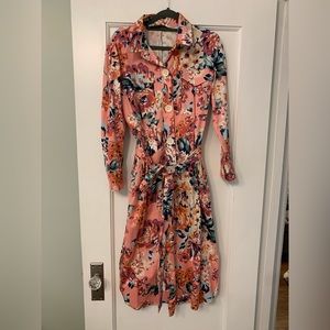 ZARA Midi Floral shirt dress